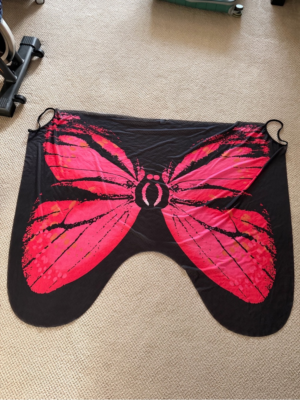 Black bathing suit cover with Pink Butterfly Print